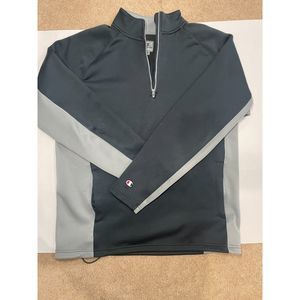 Champion Men's M Quarter-Zip Fleece Pullover Black Mock Neck‎